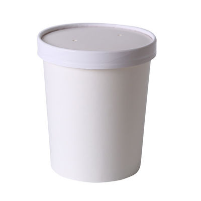 لیوان های یکبار مصرف سوپ کاغذی کرافت سفید با درب مخصوص غذای آماده