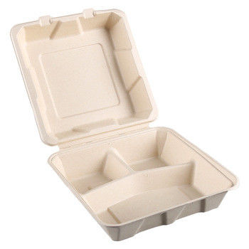 BBQ 3 محفظه قند نیشکر ظروف غذا آرم قابل چاپ