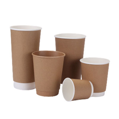 لیوان های کاغذی کرافت با نوشیدنی داغ نوشیدنی گرم قهوه دو جداره 16oz 500ml