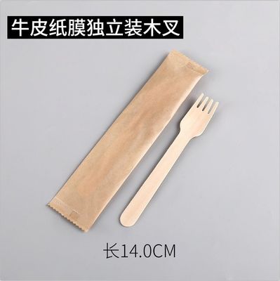 14.0 سانتی متر چنگال یکبار مصرف چوبی یکبار مصرف Ech Friendlt