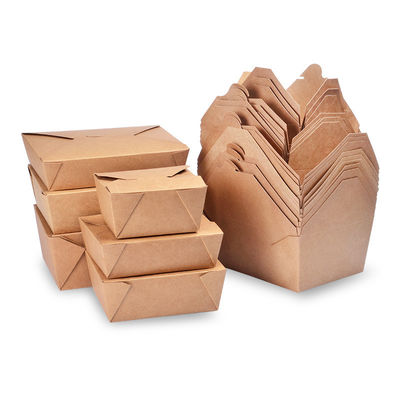 PLA Coated 337gsm Kraft Picnic Bento Lunch Boxes Flexo Printing