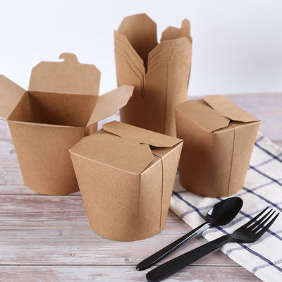 18PE Film Eco Friendly Paper Kraft Takeaway جعبه های نودل